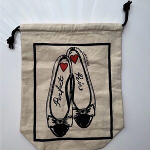 Brighton Canvas Drawstring Shoe Bag Dust bag Ballet Slippers Heart Perfect Pair